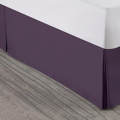 Nestl Dark Purple Twin Bed Skirt - Twin Size Bed Skirt 14 Inch Drop - Brushed Microfiber Bed Skirts - Hotel Quality Pleated Bed Skirt - Shrinkage & Fade Resistant