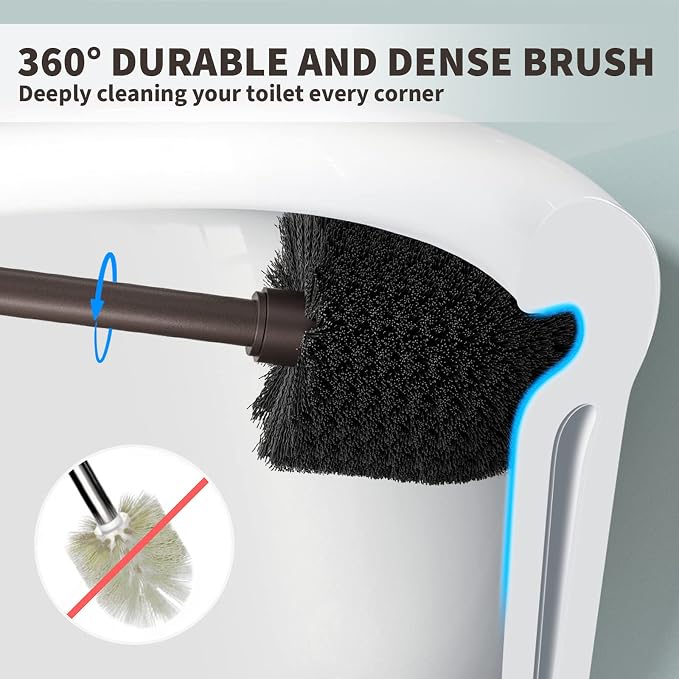 Toilet Brush and Holder 2 Pack, Toilet Bowl Brush - Image 2