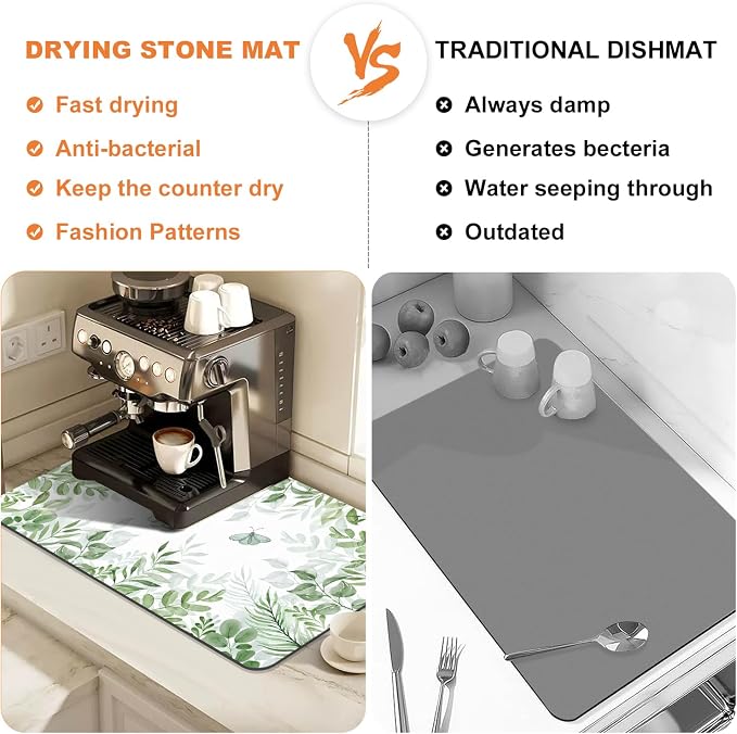 LOKHOM Dish Drying Mat for Kitchen Counter, Dish Drainer Rack Mats for Kitchen - Image 6