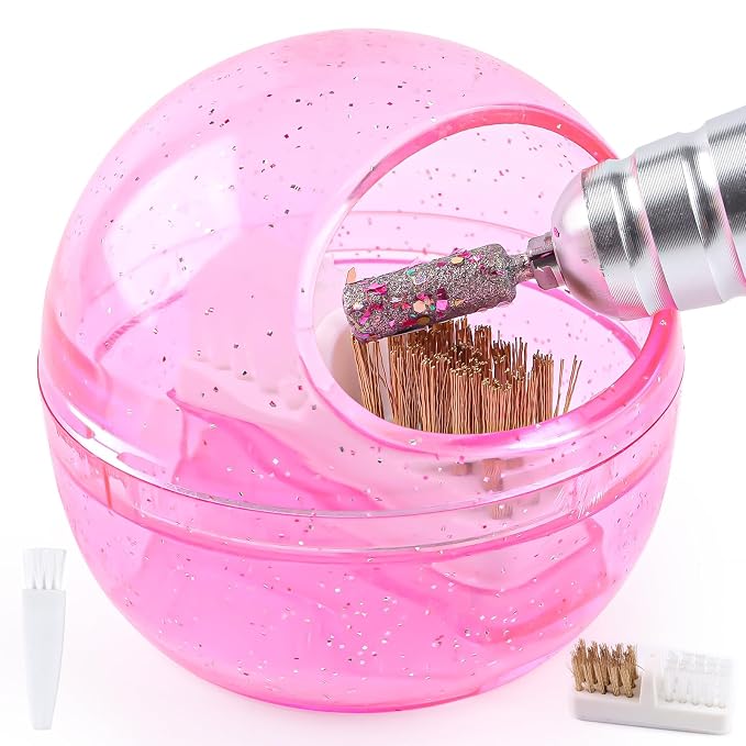 Nail Drill Bits Cleaner Brush Case Accessories, Nail Art Cleaner Tool Case by YINGJEE