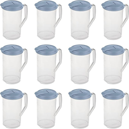 Sterilite 2 Quart Clear Round Plastic Pitcher, Dishwasher Proof by Sterilite