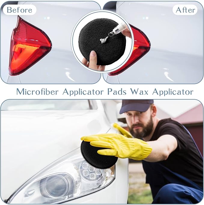 Tanlade 50 Pcs Car Detailing Microfiber Applicator Pad Wax Applicator Wash - Image 6