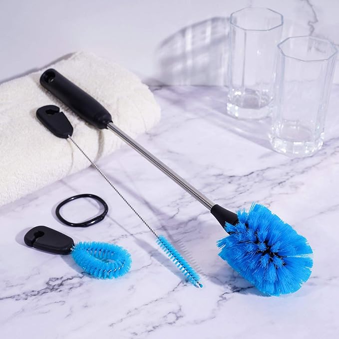 3-in-1 Stainless Steel Bottle Brush and Straw Cleaning Set, Long Handle Scrub - Image 5