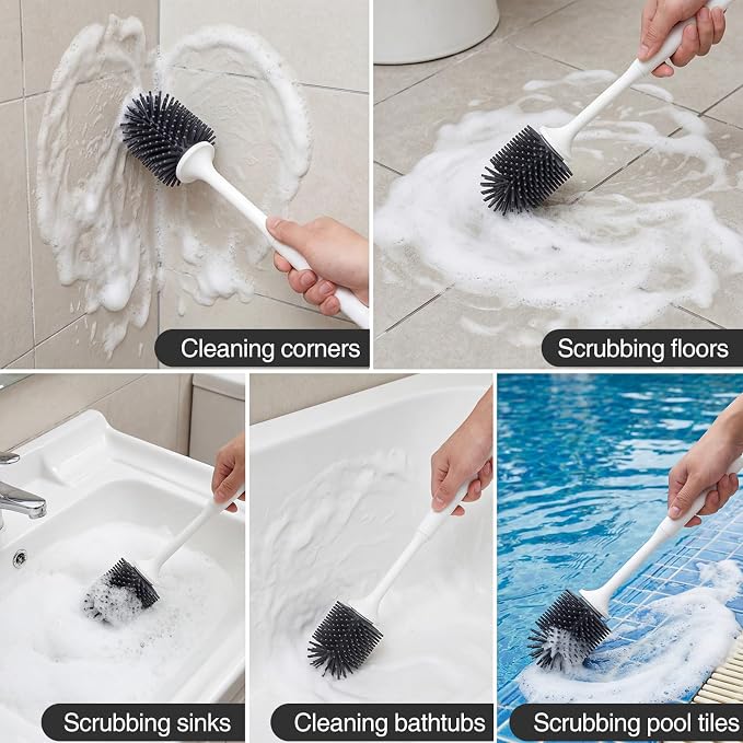 Lefree Silicone Toilet Brush and Holder, Bathroom Cleaner Brush Set, Non-Slip - Image 8