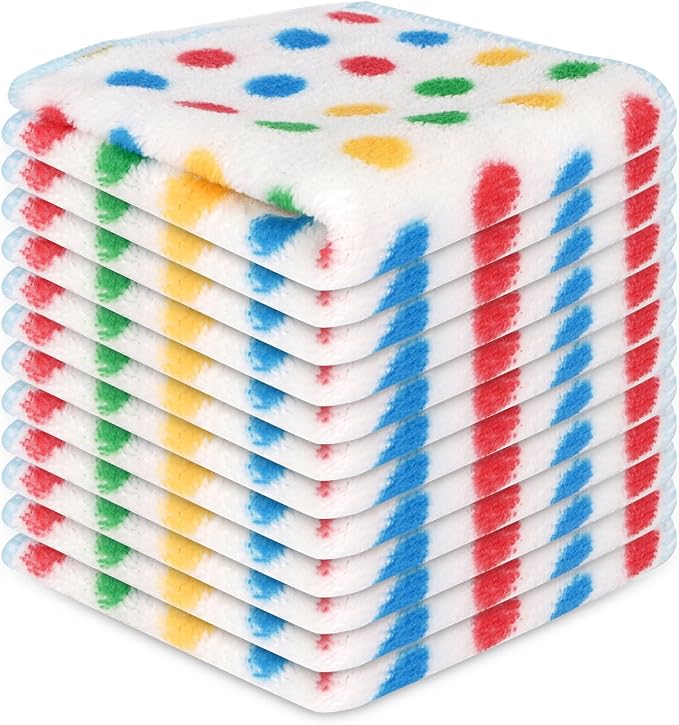 Microfiber Cleaning Cloth, 12 Pack Cleaning Rags, Cleaning Towels by INFICRIME