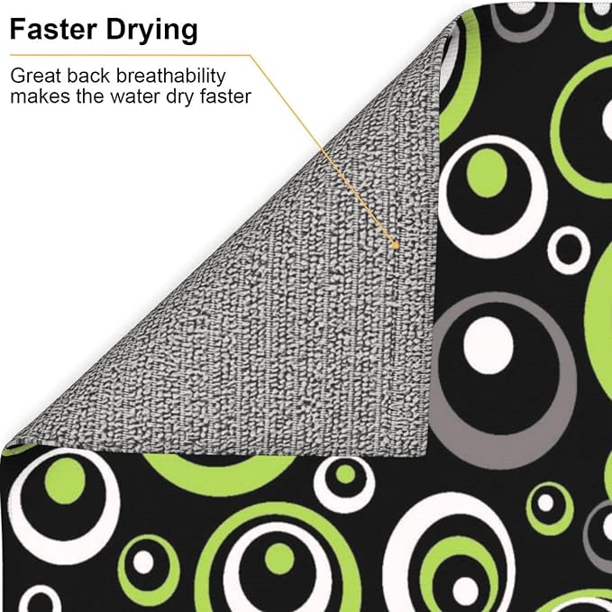 Green Black Gray Geometric Circle Dish Drying Mat - Image 5