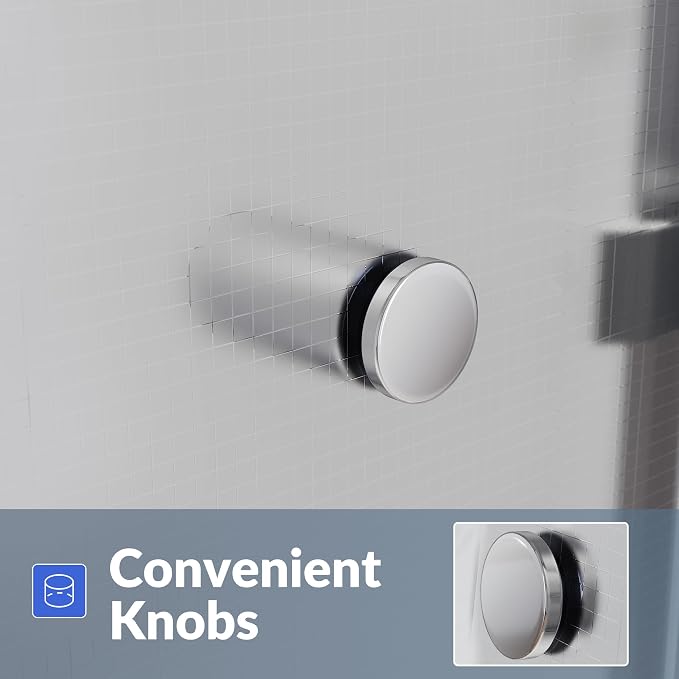 SUNNY SHOWER 60" W x 57.4" H Bathtub Shower Door 1/4" Frosted Glass Double - Image 6