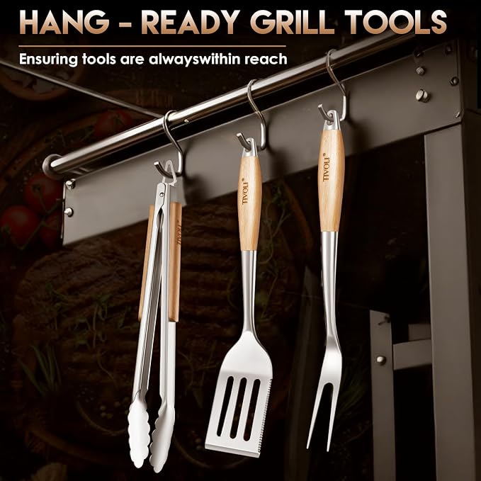 TIVOLI 3PCS Grilling Accessories, Heavy Duty BBQ Tool Set - Image 6