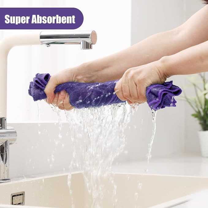Homaxy Microfiber Kitchen Towels and Dishcloths Set, 20 Pack Soft and Absorbent - Image 3