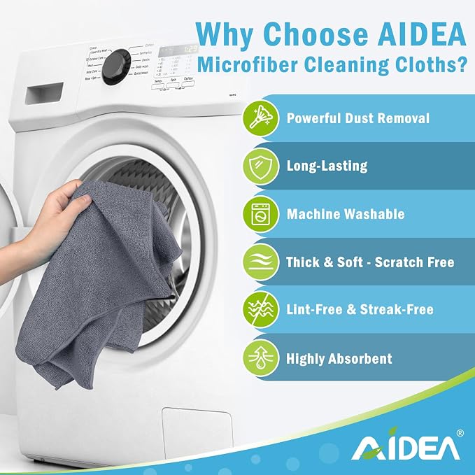 AIDEA Microfiber Cleaning Cloth-24PK, Soft Microfiber Towels - Image 3