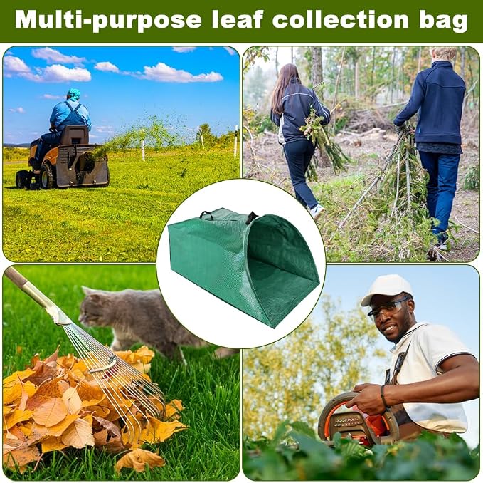 53 Gallon Leaf Collector, Large Yard Dustpan & Reusable Leaf Bag, Foldable - Image 8