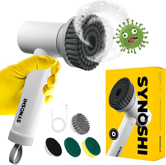 SYNOSHI Electric Spin Scrubber, Power Cleaning Brush by Synoshi