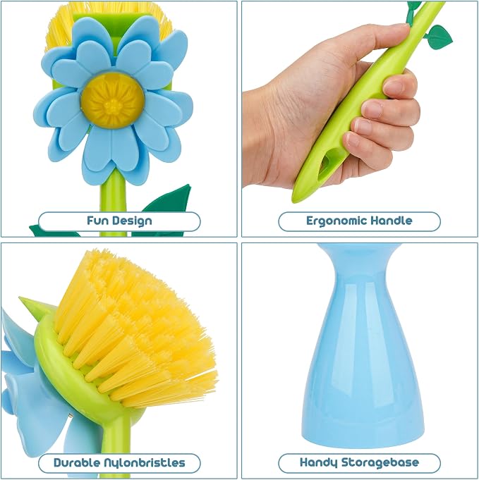 Long Handle Vegetable and Fruit Brush, Florganic Dish Brush - Image 3