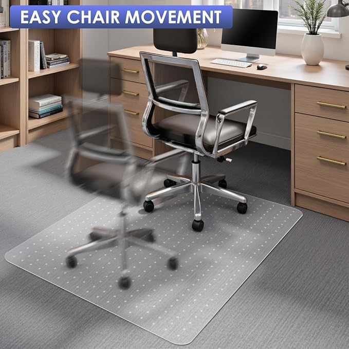 Kuyal Office Chair Mat for Carpet, 32x49 Clear Heavy Duty Computer Chair Mat - Image 6