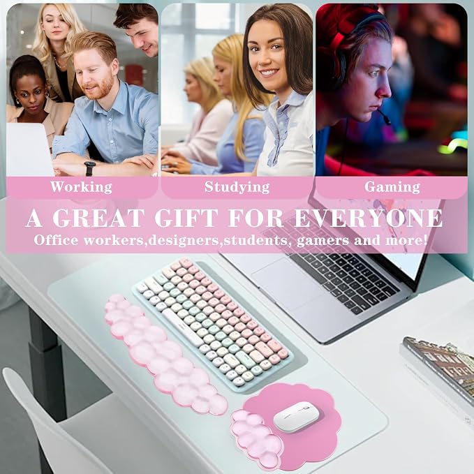 Gel Cloud Keyboard and Mouse Wrist Rest, Cute Wrist Support and Arm Support Rest - Image 6