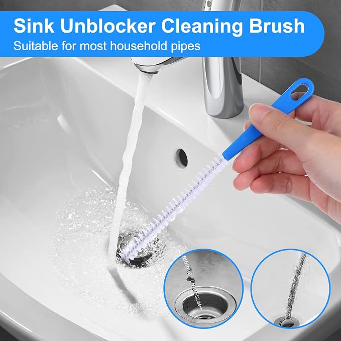 4 Pack Flexible Drain Cleaning Brush, 23.6inch Long Drain Clog Remover Tool - Image 2