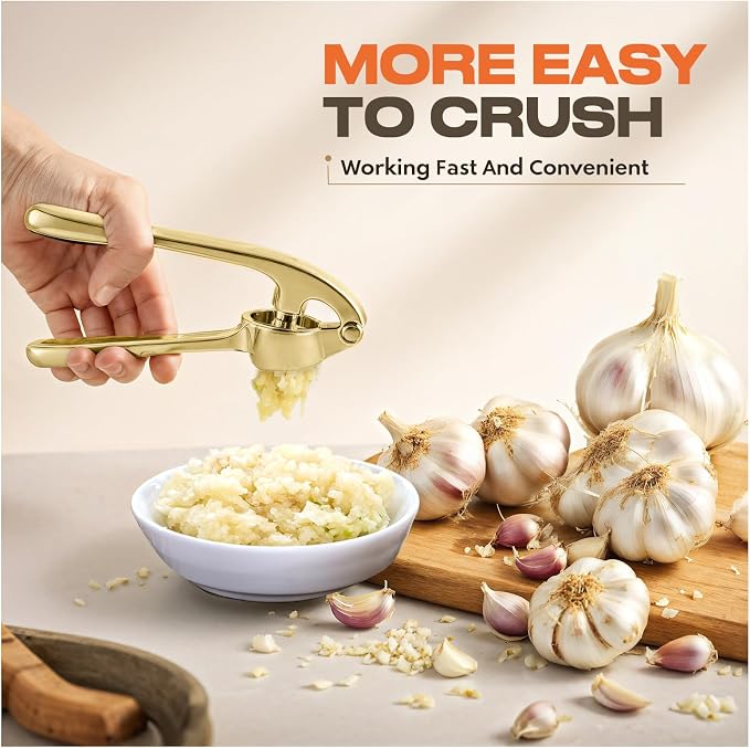 Kitchen Garlic Press, Rust Proof & Dishwasher Safe Garlic Mincer, Durable - Image 4