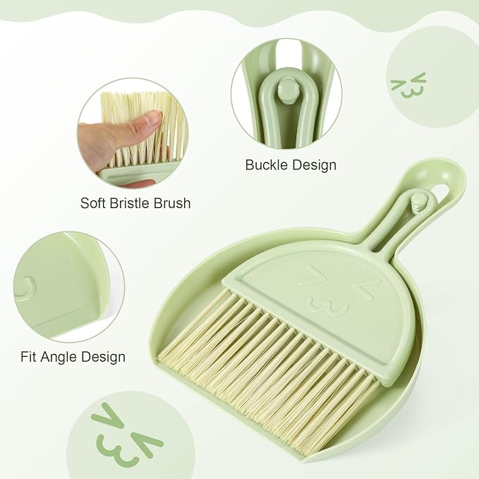Small Broom and Dustpan Set, Broom Dustpan Brush, Handheld Dust Pan - Image 2