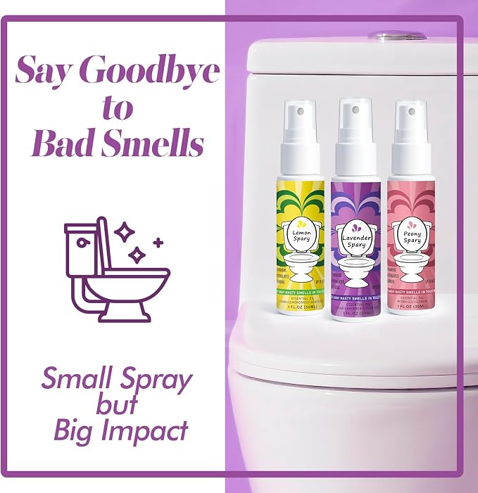 Toilet Spray for Poop 3 Pack, Travel Size Variety, Bathroom Odor Eliminator - Image 3