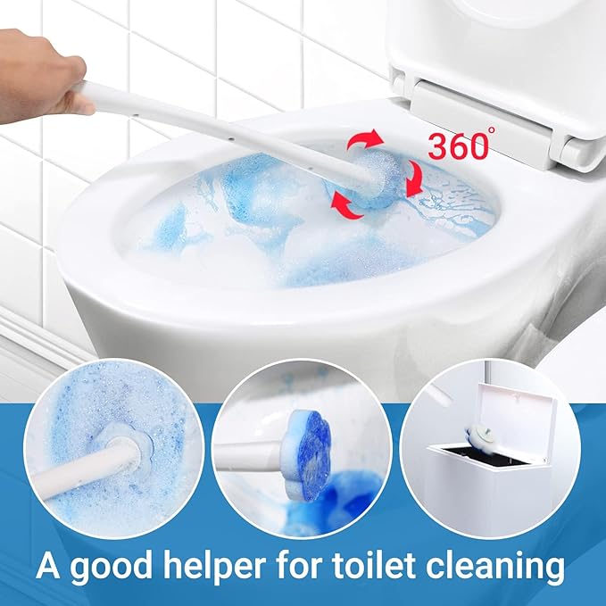 Disposable Toilet Brush Holder Set Toilet Wand Toilet Cleaner Scrubber - Image 4