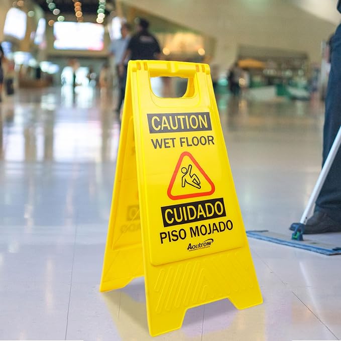 Caution Wet Floor Sign, Bilingual Foldable Safety Sign - Image 7