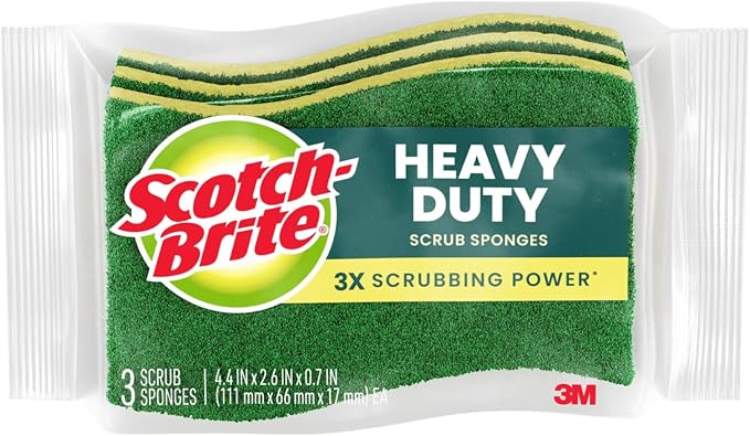 Scotch-Brite Heavy Duty Scrub Sponge, 24 Kitchen Sponges Designed by Scotch-Brite