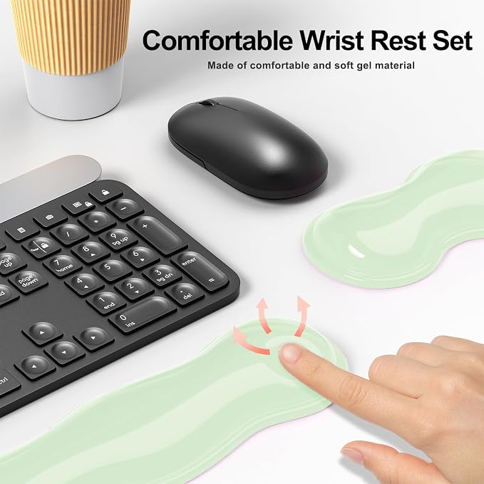Gel Keyboard and Mouse Wrist Rest Set, Comfort Ergonomic Wrist Support - Image 4