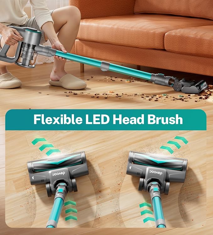 DEVOAC Cordless Vacuum Cleaner, Ultra-Lightweight Stick Vacuum, 2200mAh Battery - Image 8