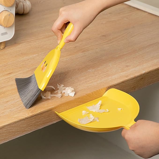 Small Broom and Dustpan Set, Cute Little Yellow Hand Mini Broom and Dustpan Set - Image 6