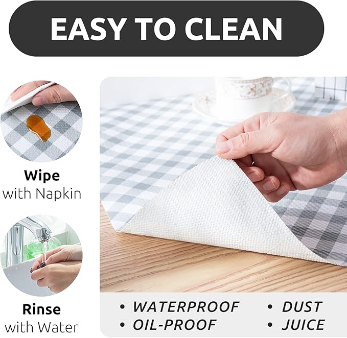 RAY STAR 12X120 Inch Shelf Liner for Kitchen Cabinets, Non-Adhesive Cabinet Liner Washable, PVC Drawer Liner for Dresser Non-Slip Bathroom (Plaid)(1 Roll)