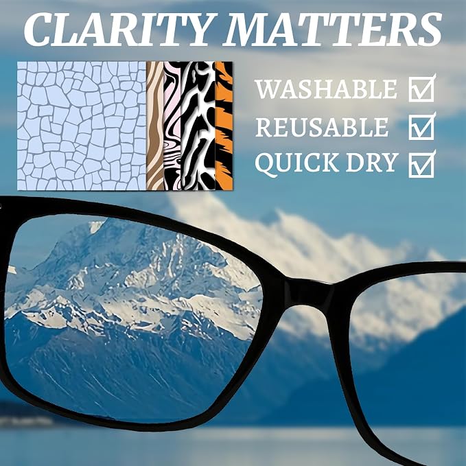 CREATCABIN 6 Packs Thickened Glasses Cleaning Cloth Elegant Flower Design - Image 4