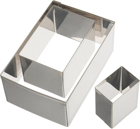 Ateco Pastry Rectangle Cutter Set 3pc, Plain Edge by Ateco