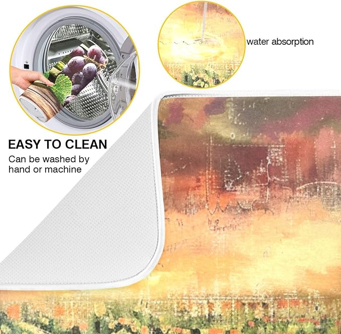 Grapes Wine Glass Bottle Dish Drying Mat - Image 2