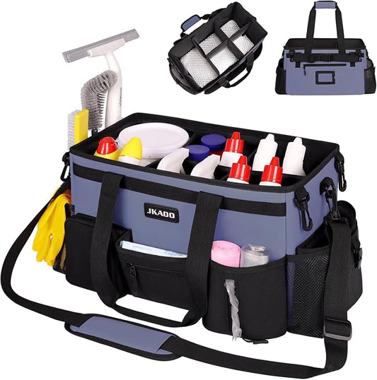 Large Wearable Cleaning Caddy Bags, Cleaning Supplies Storage Bag by JKAOO