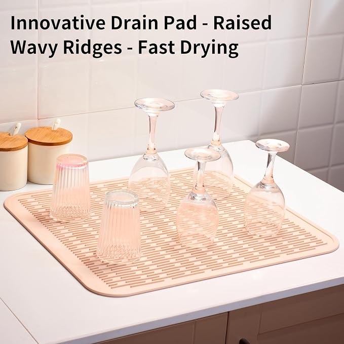 ZLR Silicone Dish Drying Mat for Kitchen Counter, Eco-Friendly Fast Dry Dish Mat - Image 8