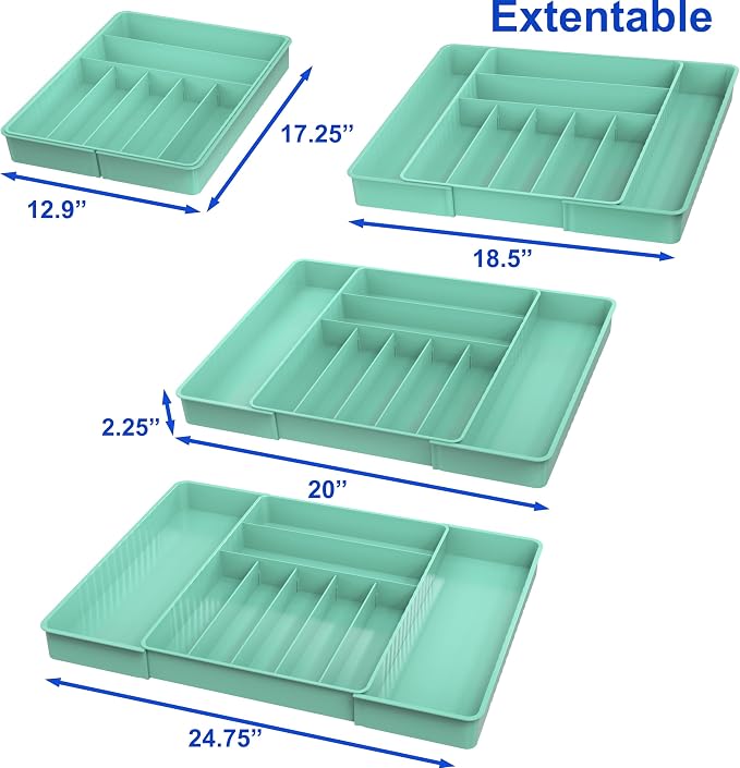 Simple Houseware Expandable Kitchen Drawer Flatware Organizer - Image 6