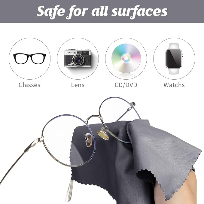 Treela 200 Pcs Microfiber Glasses Cleaning Cloth 6 x 7'' Eyeglasses Cleaner - Image 3