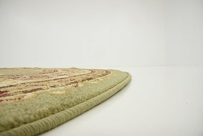 Unique Loom Voyage Collection Traditional Oriental Classic Intricate Design Area Rug (8' 0 x 8' 0 Round, Green/Ivory)