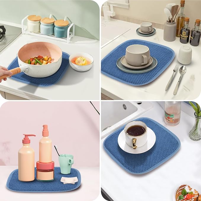 Microfiber Dish Drying Mat, Super Absorbent Kitchen Dish Drying Pad, Reversible - Image 5