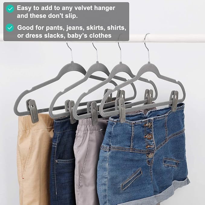 Grey Velvet Clips for Velvet Hangers - Image 6
