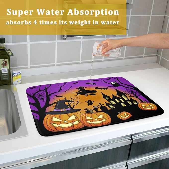 Happy Halloween Pumpkin Dish Drying Mat - Image 4