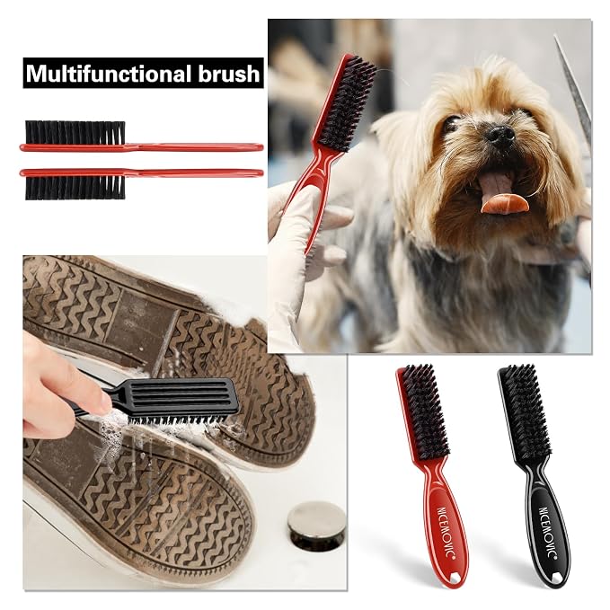 NICEMOVIC Barber Clipper Cleaning Brushes, Anti-Slip Handle Mini Brush Bulk Set - Image 6