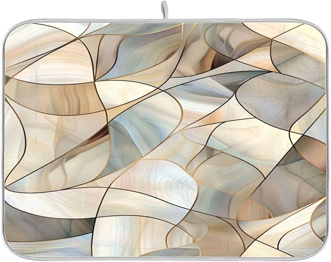 Abstract Stained Glass Pattern Dish Drying Mat by BOENLE-WELCOMEYOURCOMING