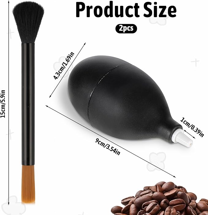 Coffee Grinder Cleaning Brush Coffee Grinder Brush Set Air Duster and Dusting - Image 2