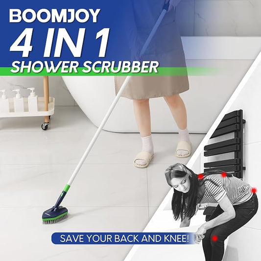 BOOMJOY 4 in 1 Shower Cleaning Brush, Grout Brush - Image 2