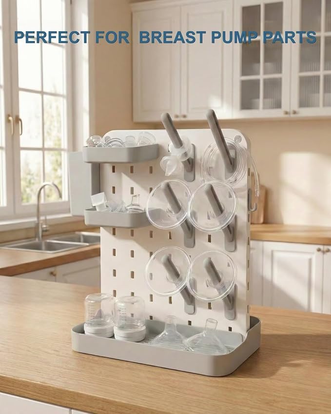 Baby Bottle Drying Rack with Brush & Soap Organizer, Space Saving Countertop - Image 2