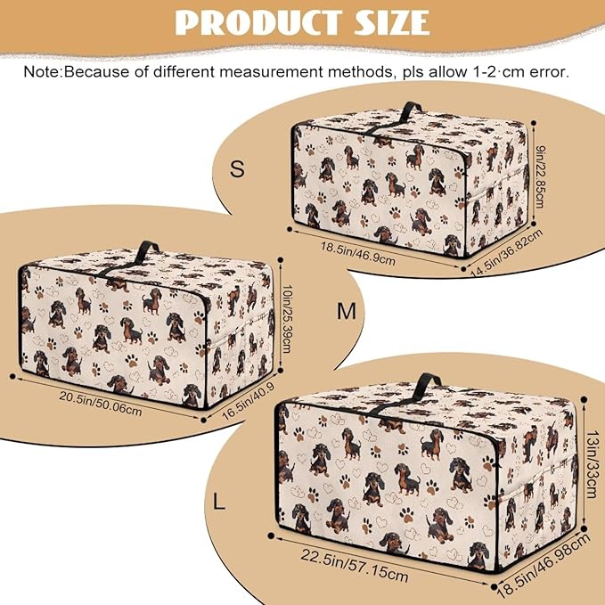 Dachshund Dog Heart Paw Print Toaster Oven Cover with Storage Bags Waterproof Dust Cover for Microwave Oven Polyester-Linen Fabric Small Appliance Dust Covers Fits Most Microwaves, L