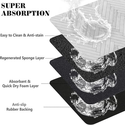 Dog Food Mats for Floors Absorbent, Pet Cat Food Mat - Quick Dry Dog Bowl Mats for Food and Water, Eco-Friendly Boho Pet Supplies