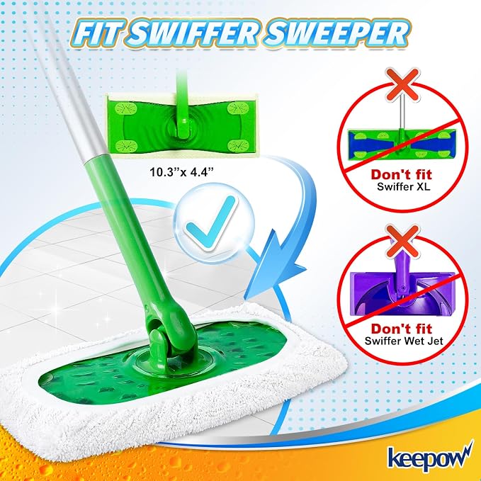 KEEPOW Reusable Microfiber Mop Pads - Image 2