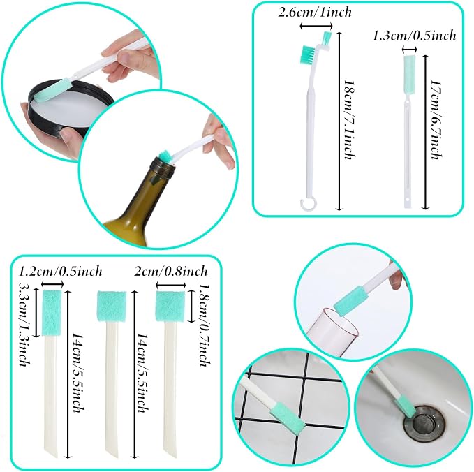 16 Pack Small Household Cleaning Brushes Crevice Cleaning Tool Deep Detail - Image 4